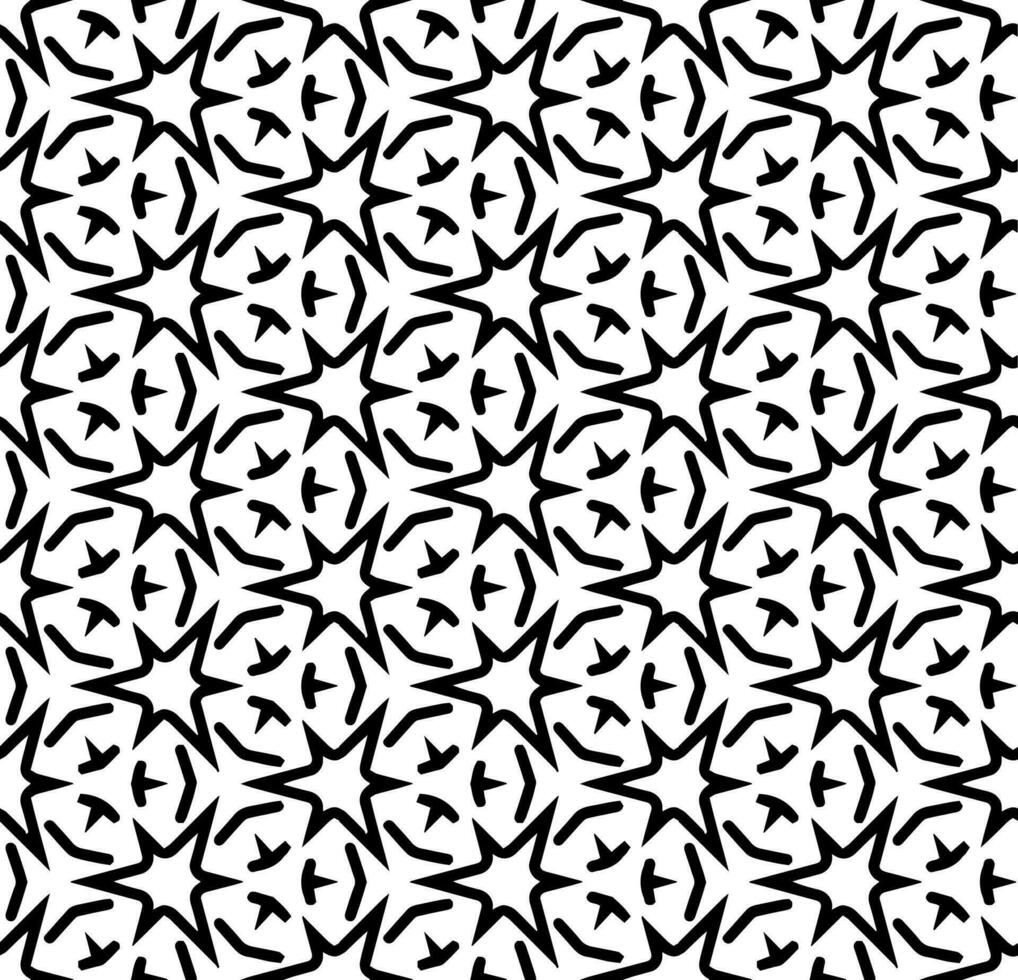 nahtloses abstraktes Schwarzweiss-Muster. Hintergrund und Hintergrund. Ziermuster in Graustufen. Mosaik-Ornamente. Vektorgrafik. vektor