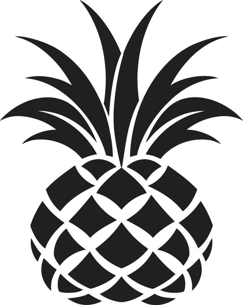 ananas ansikte i månsken skuggad ananas emblem vektor