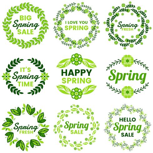 Frühling Retro Vintage Vector Label