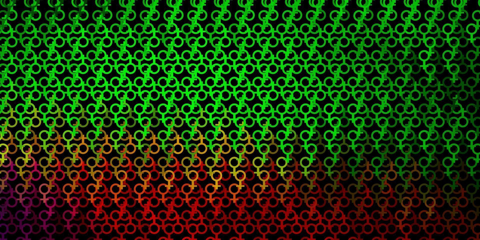 mörkgrön, röd vektormall med esoteriska tecken. vektor