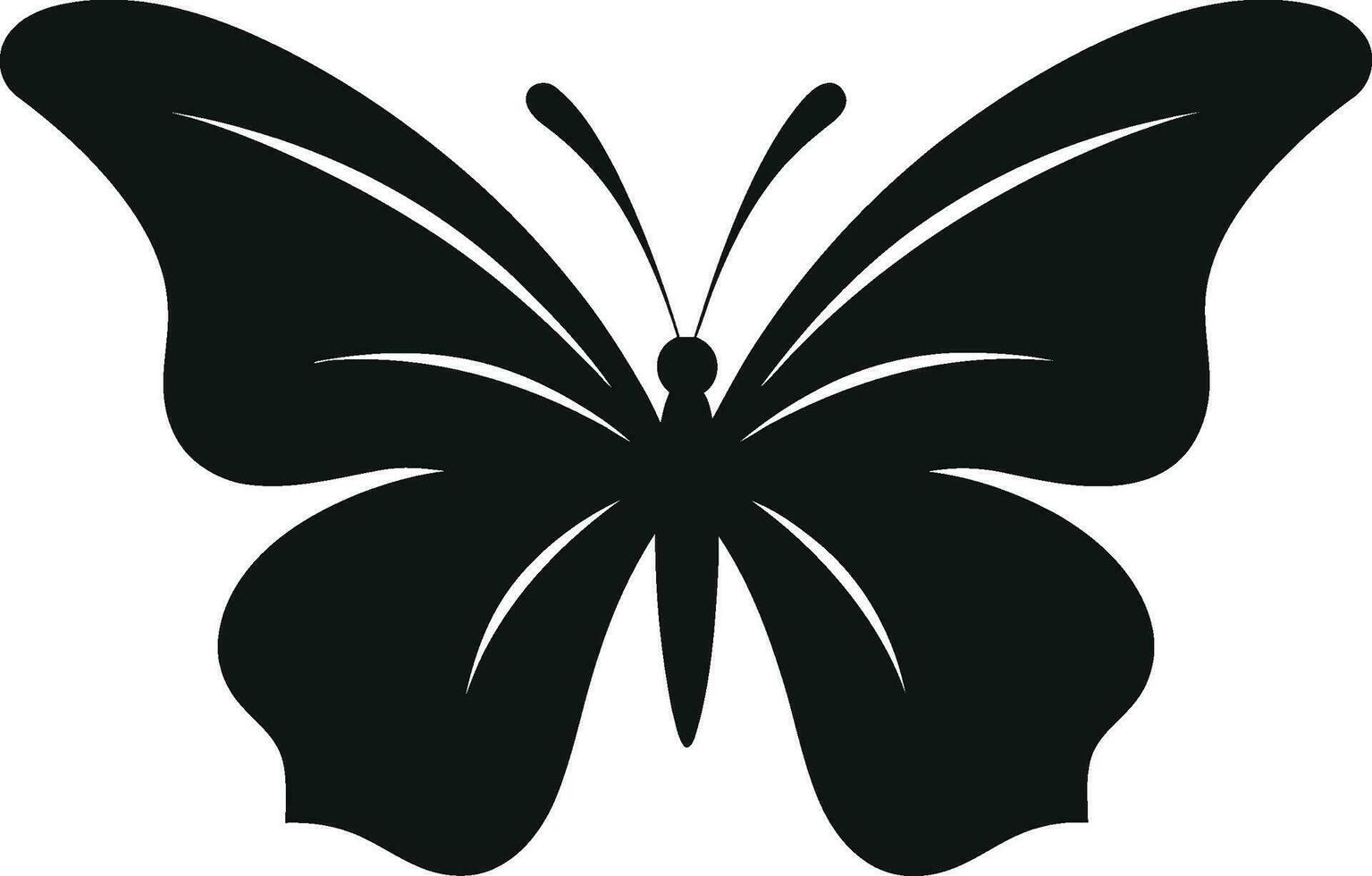 schwarz Schmetterling Symbol ein Arbeit von Kunst im noir anmutig flattern schwarz Vektor Schmetterling Symbol