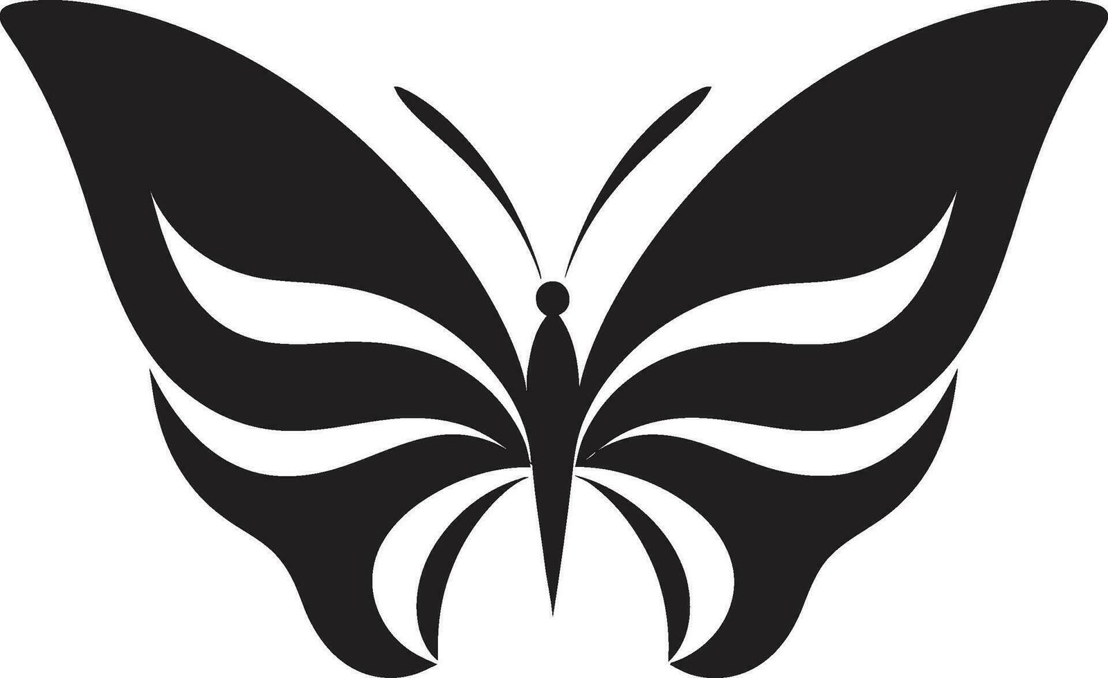 noir Eleganz nimmt Flügel Schmetterling Logo künstlerisch Einfachheit Schmetterling Symbol im schwarz vektor