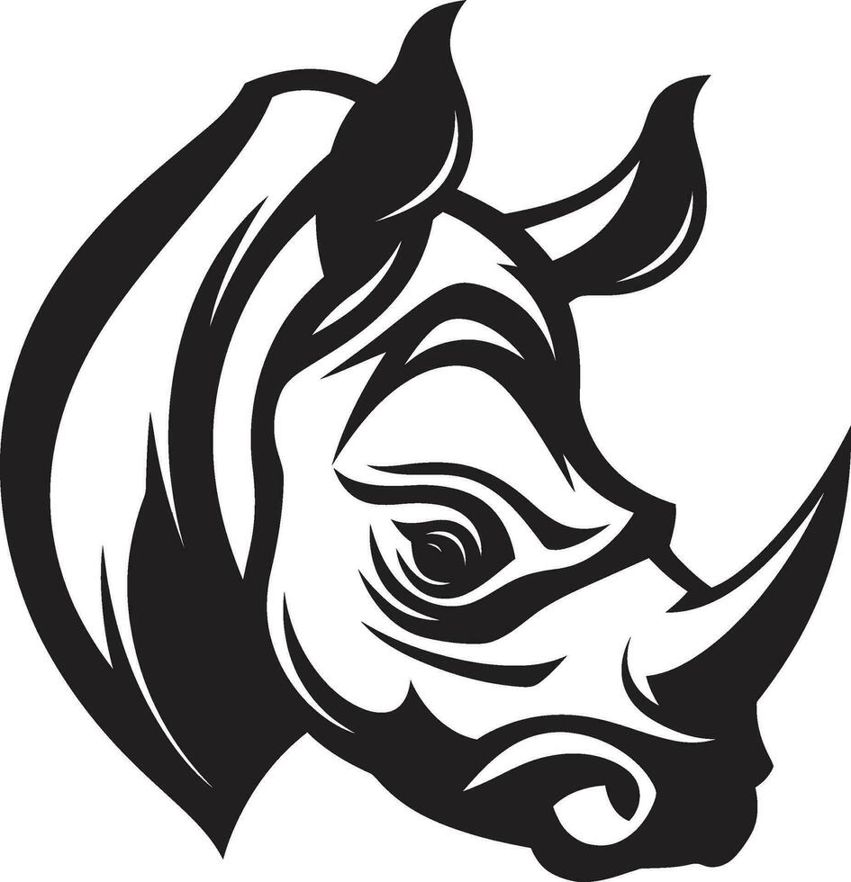 Nashorn Schild Abzeichen Symbol Stammes- Nashorn Vektor Insignien