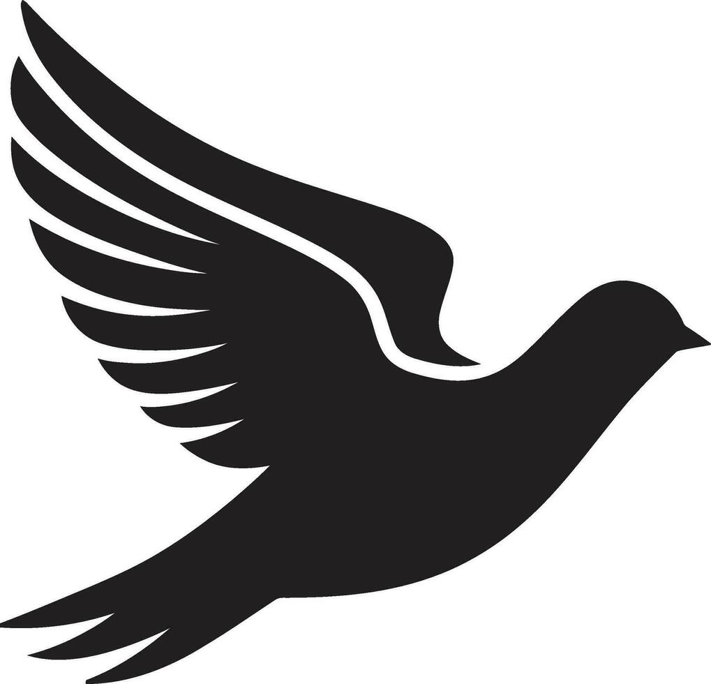 elegant schwarz Taube Vektor Logo ein zeitlos klassisch hochfliegend schwarz Taube Vektor Logo ein Zeichen von hoffen und Inspiration