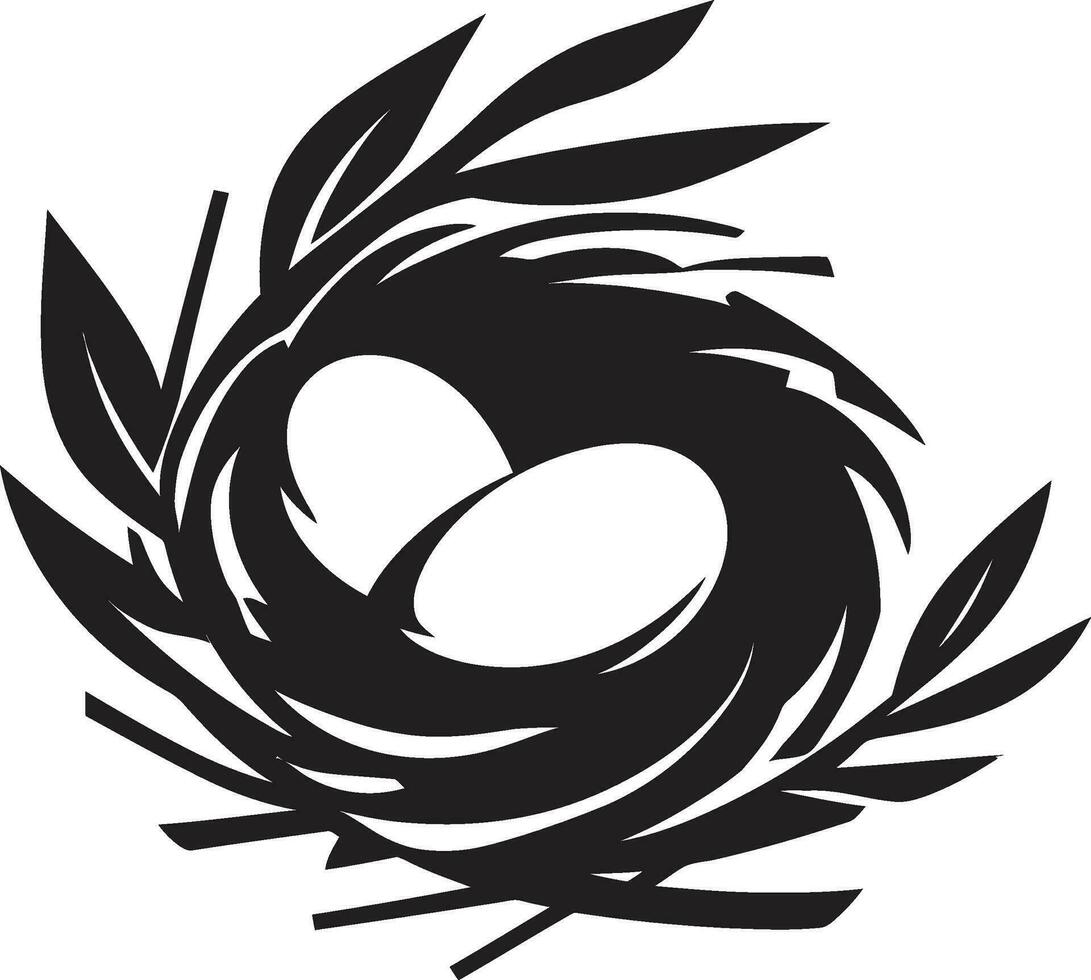 Antenne Aufenthalt im einfarbig schwarz Vogel Nest gefertigt Komfort Vogel Nest Symbol im schwarz vektor
