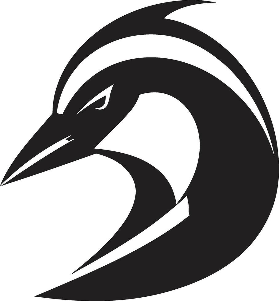enfärgad magi pingvin emblem i blacks arktisk skönhet de konst av de is svart vektor pingvin logotyper polär charm