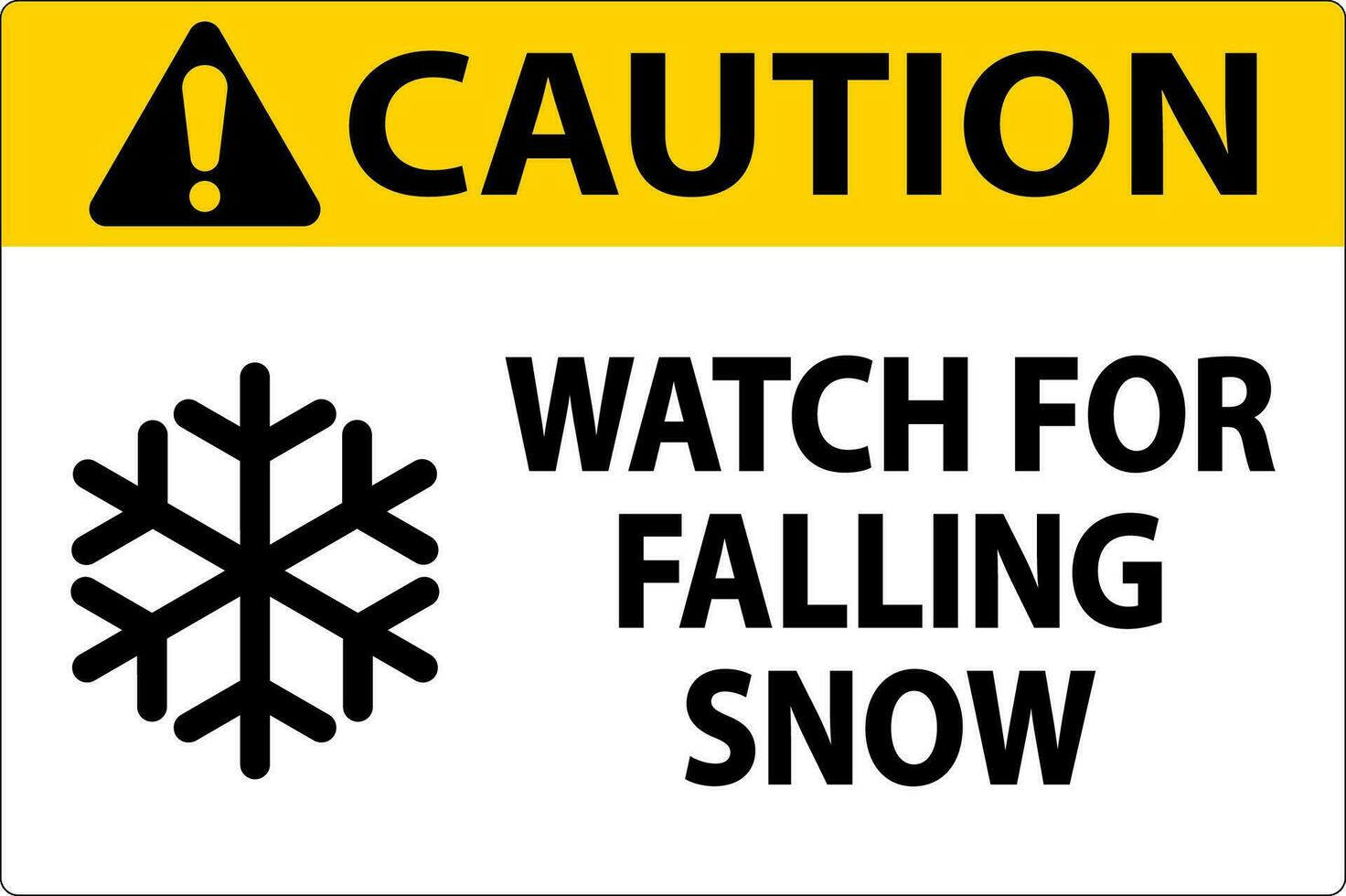 Vorsicht Zeichen Uhr zum fallen Schnee vektor