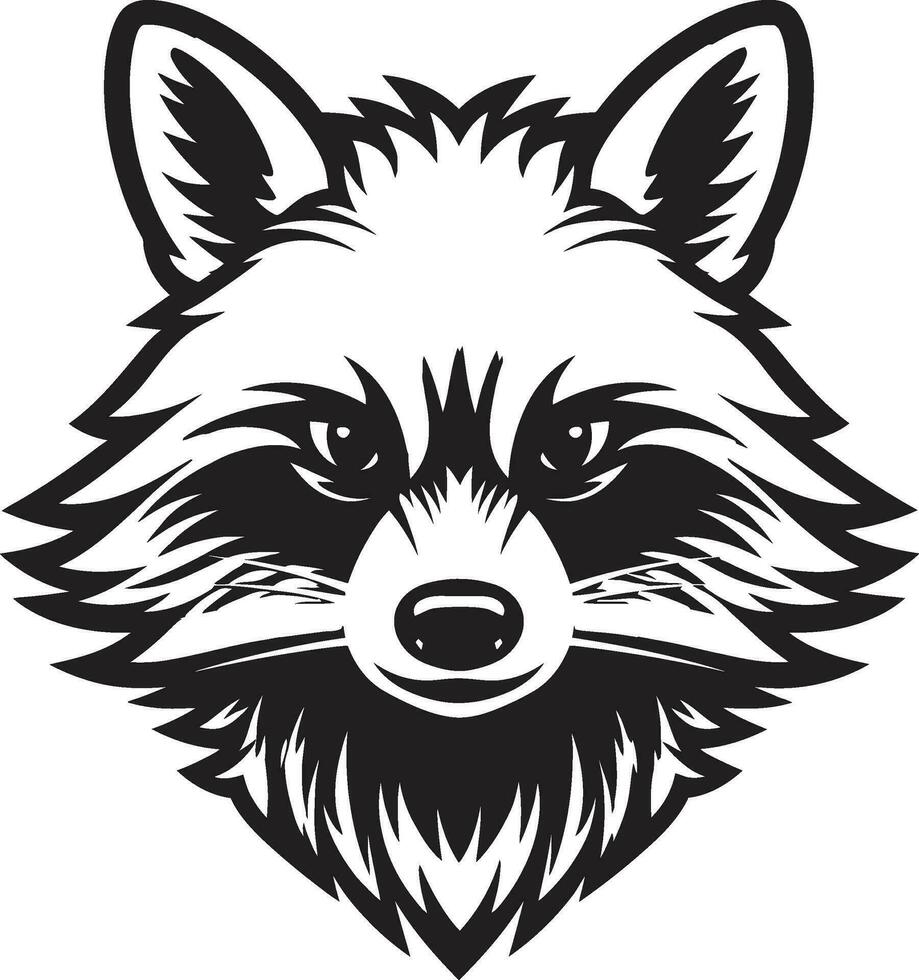 Jahrgang schwarz Waschbär Insignien schwarz Waschbär Vektor Symbol