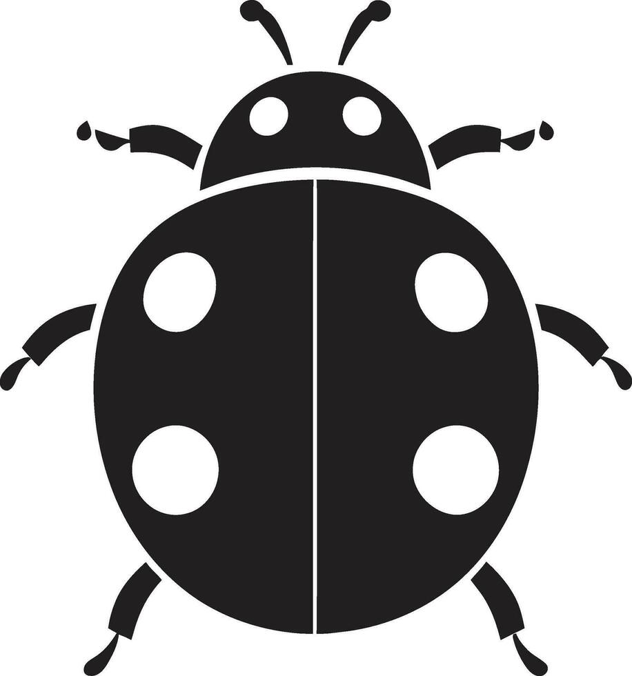 ikon av elegans nyckelpiga profil i svartvit enfärgad majestät vektor nyckelpiga emblem