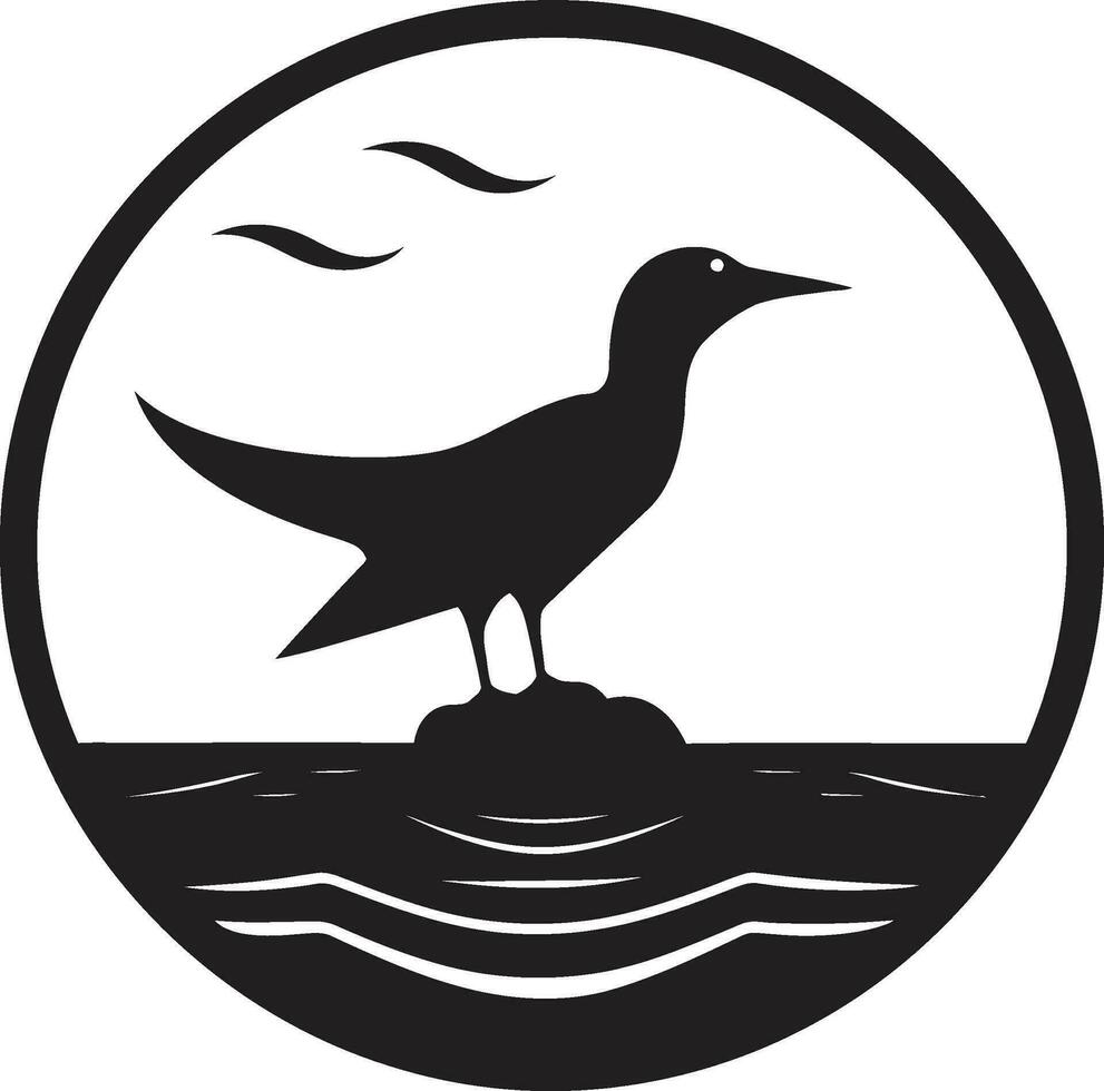 onyx flygare svart fiskmås ikon emblem elegant flyg fiskmås heraldik i vektor