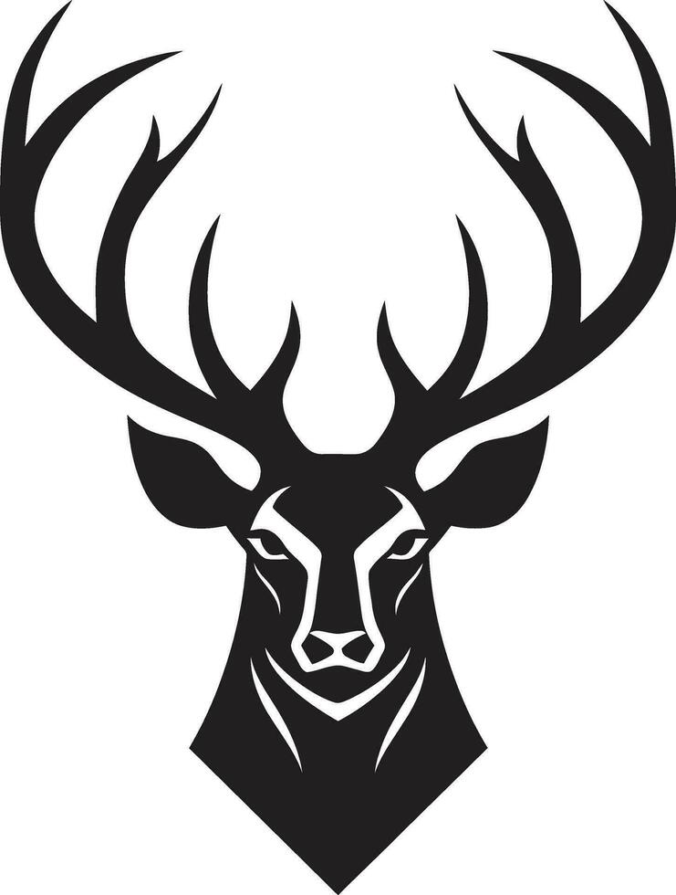noir Schönheit im das Wald Hirsch Symbole zeitlos Beschwerde elegant Wildnis Hirsch Emblem im einfarbig Gelassenheit vektor