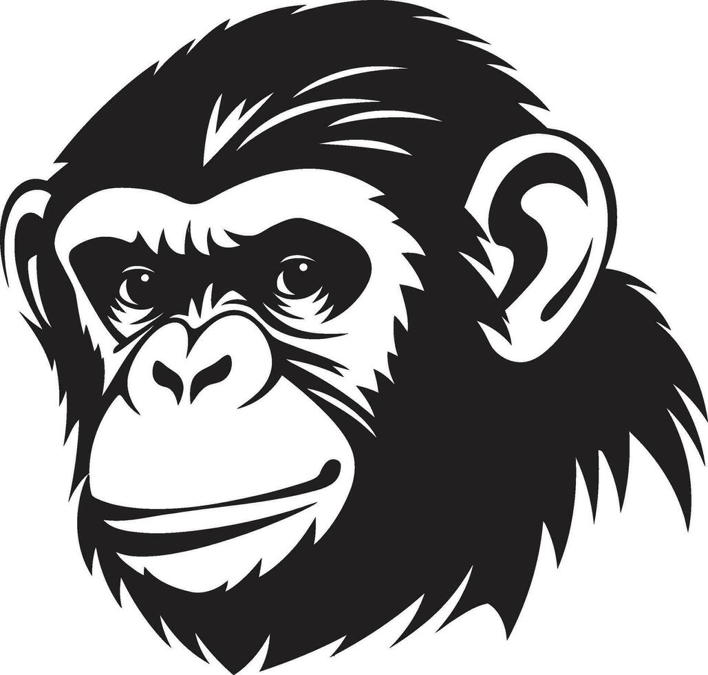 Tierwelt Wunder schwarz Vektor Schimpanse Design Schimpanse Silhouette im schwarz ein modern klassisch