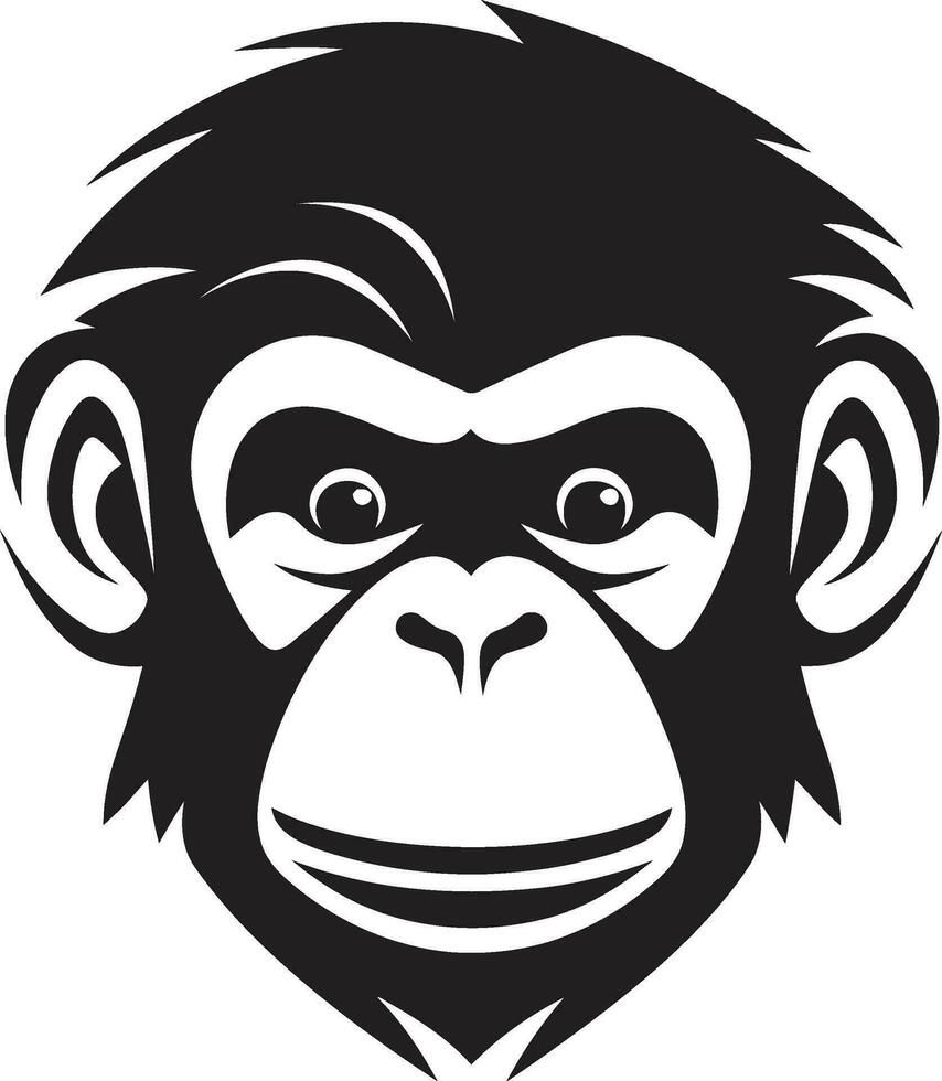 das edel Schimpanse ein modern klassisch im schwarz charmant Affe Silhouette ein Symbol von Anmut vektor