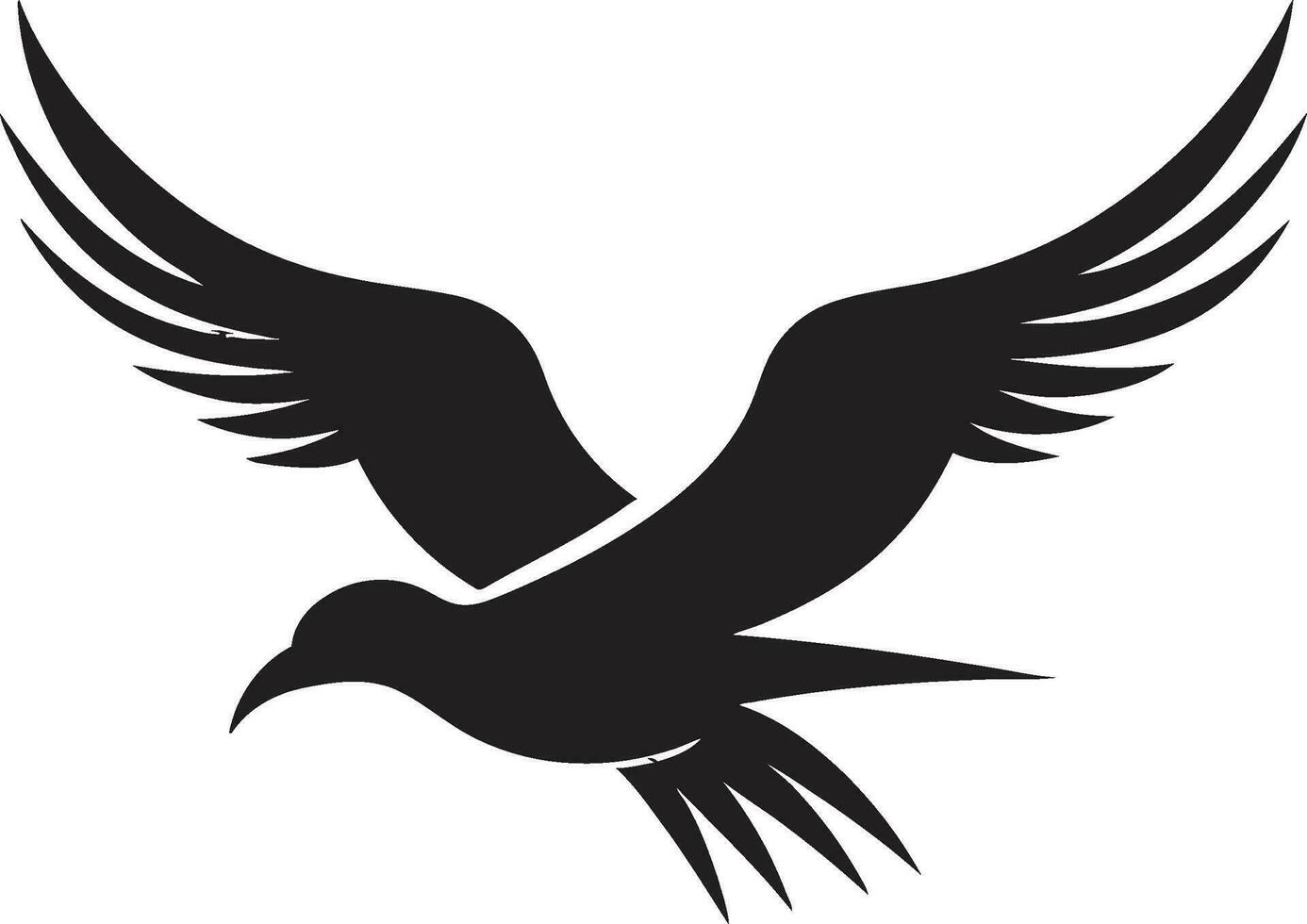 ebon Majestät entfesselt Vektor Möwe Logo Leise Flieger schwarz Vektor Möwe