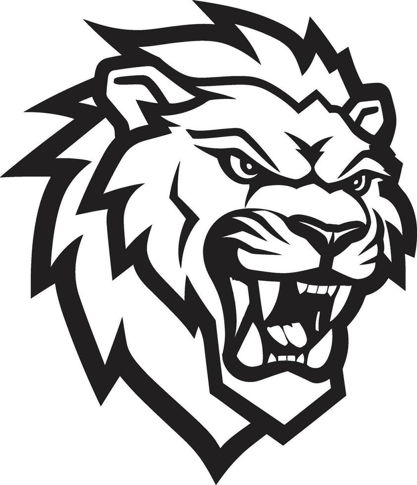 våldsam och orädd de lejon kungar elegans i vektor rytande kraft svart lejon logotyp ikon förträfflighet