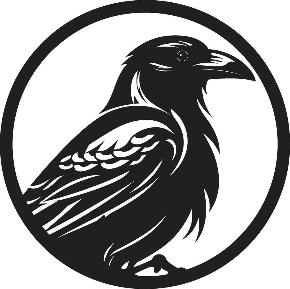 abstrakt schwarz Vogel Siegel modern Rabe Abzeichen von Unterscheidung vektor