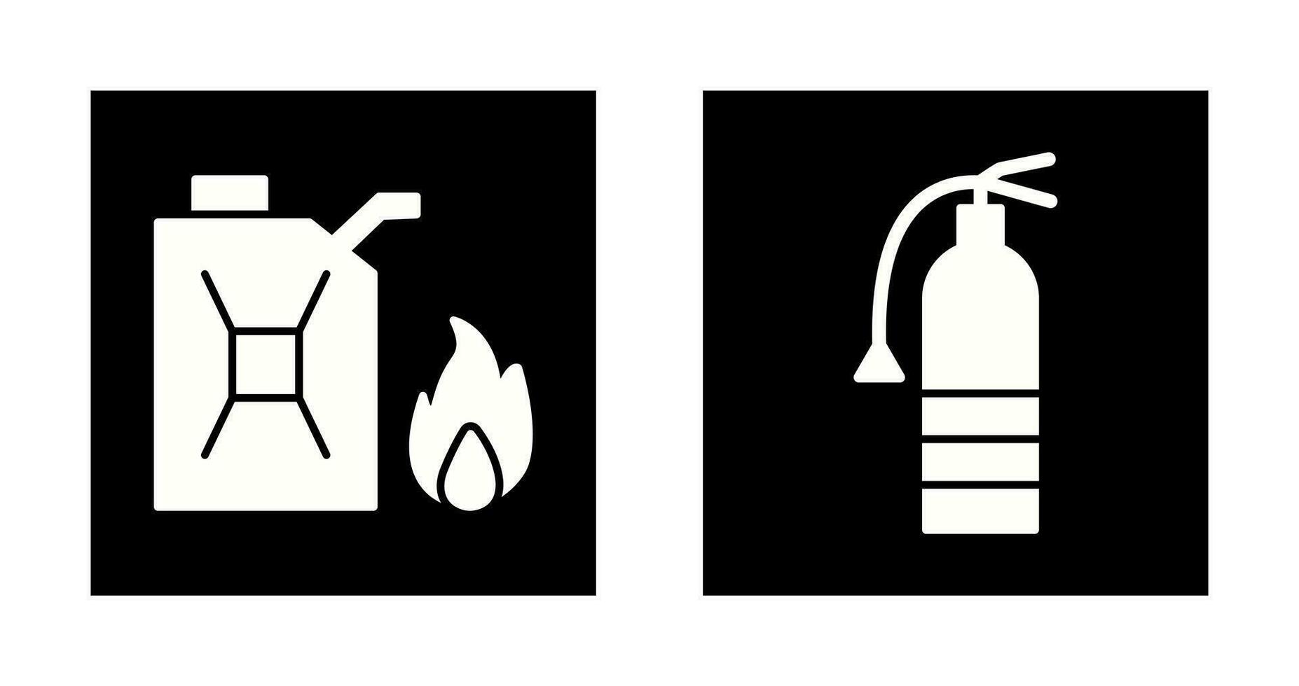 bränsle till brand och eldsläckare ikon vektor