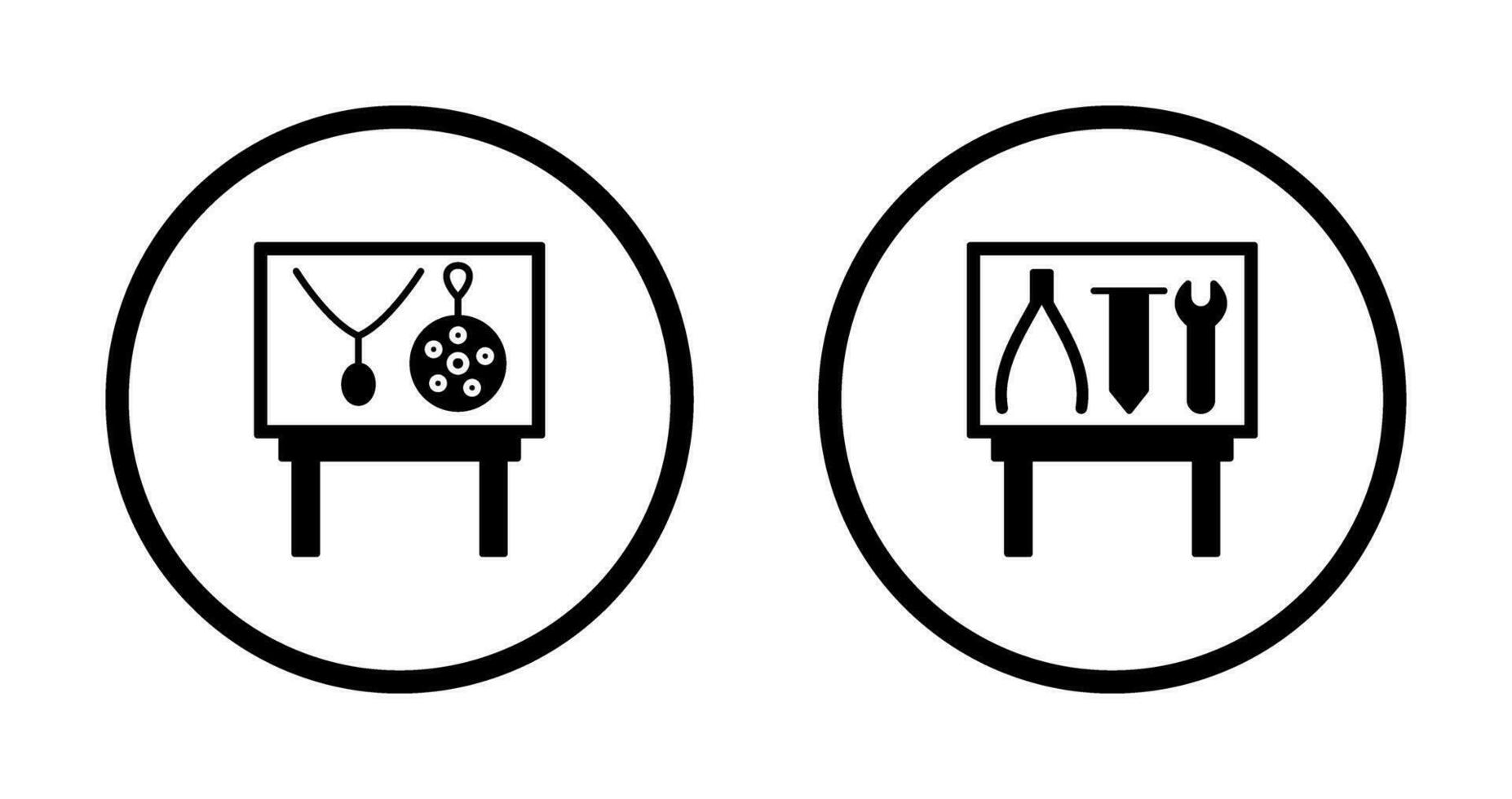 juvel utställning och verktyg utställning ikon vektor