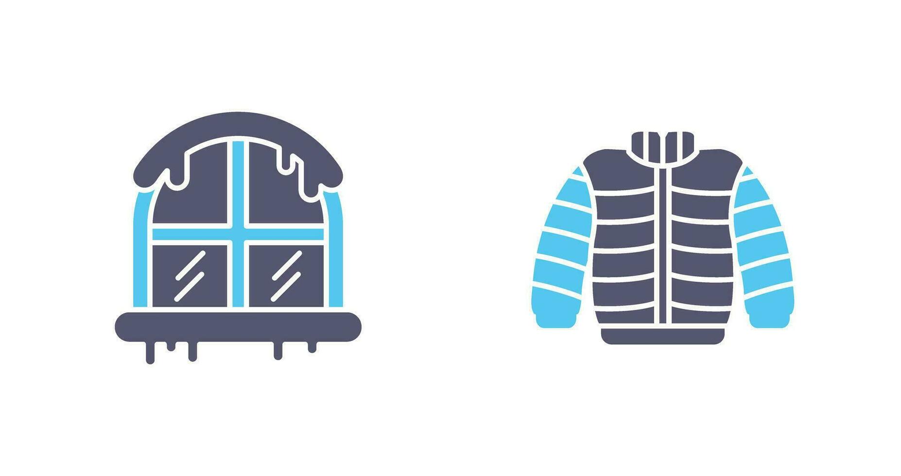 Fenster und Winter Kleider Symbol vektor