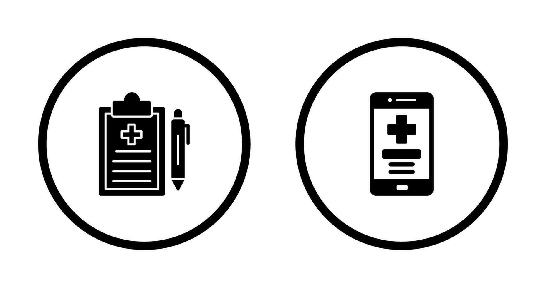 medizinisch Aufzeichnung und medizinisch App Symbol vektor