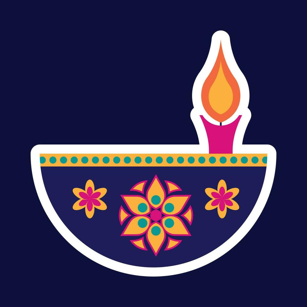 diwali tema ikon estetik, indisk Semester firande diwali vektor