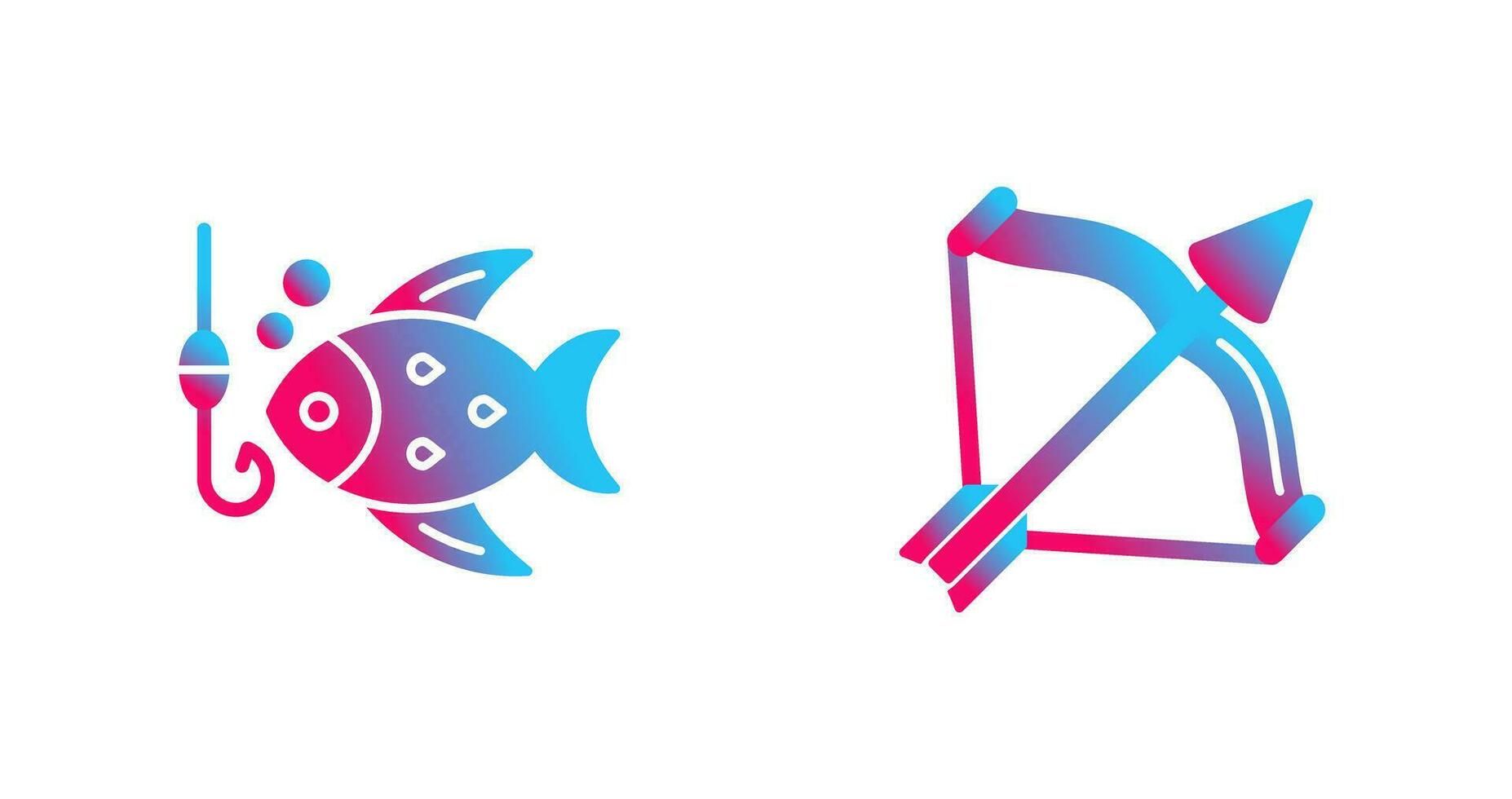 rosett och fiske ikon vektor
