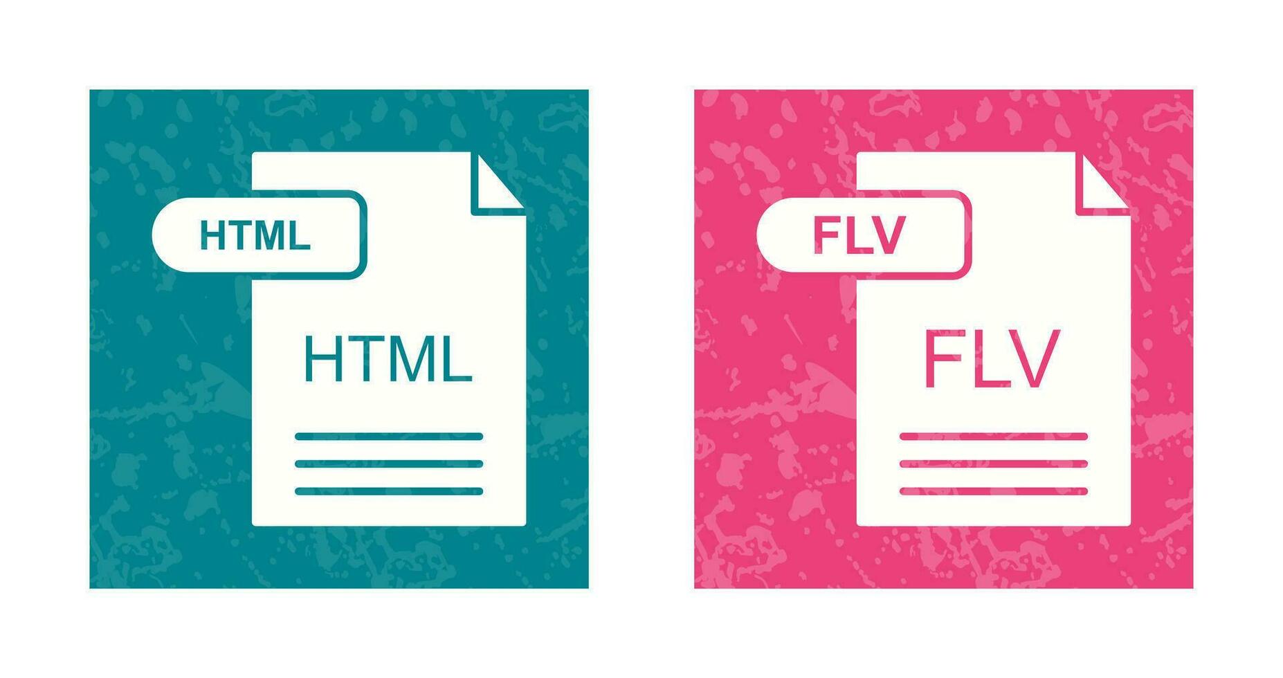 html und flv Symbol vektor