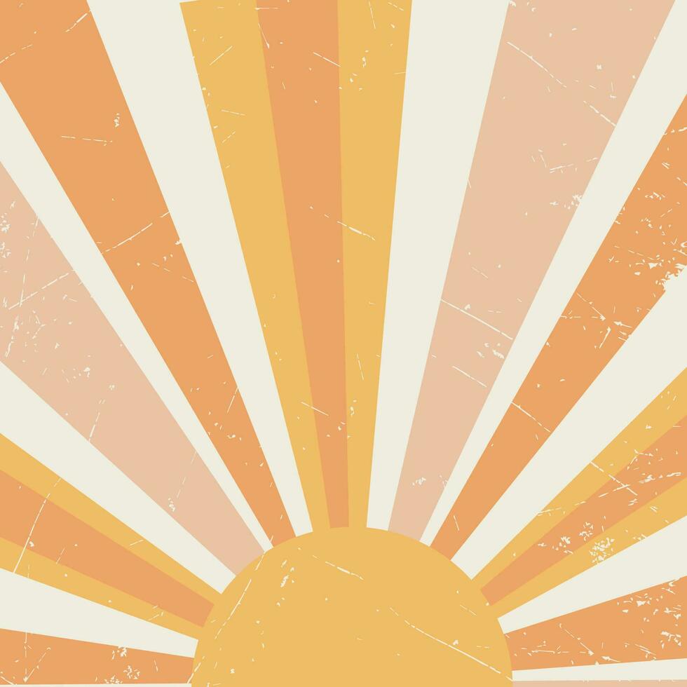 retro Hintergrund mit Sonnenstrahlen. Jahrgang hell Grunge Poster. retro Farben. Vektor horizontal Illustration zum Banner, Poster und Hintergrund. Vektor Illustration