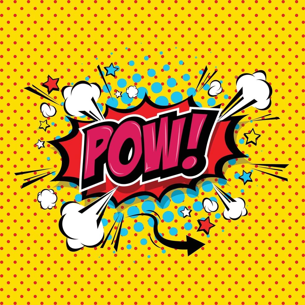 pow comic Sprechblase Cartoon Kunst und Illustration Vektordatei. vektor