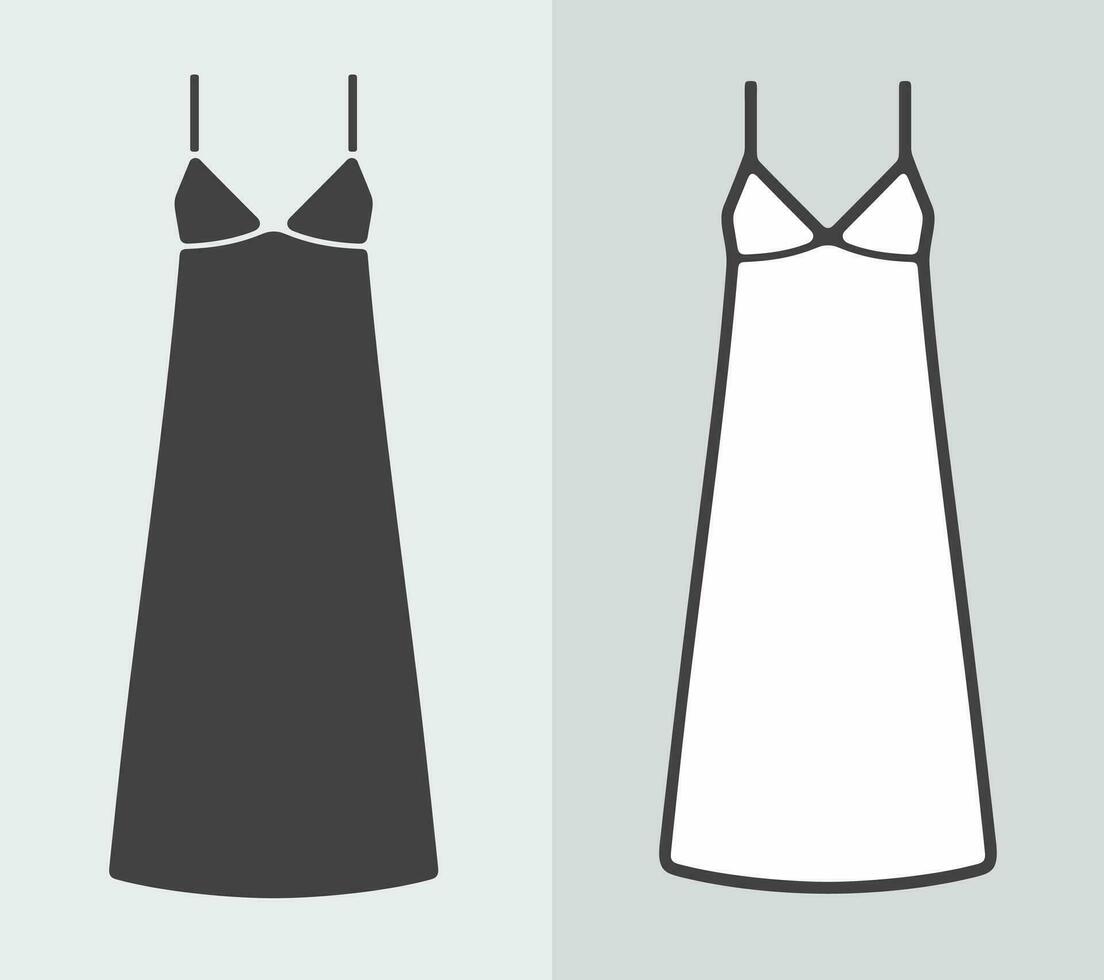 Damen Gurt lange Kleid Symbol auf ein Hintergrund. Vektor Illustration.