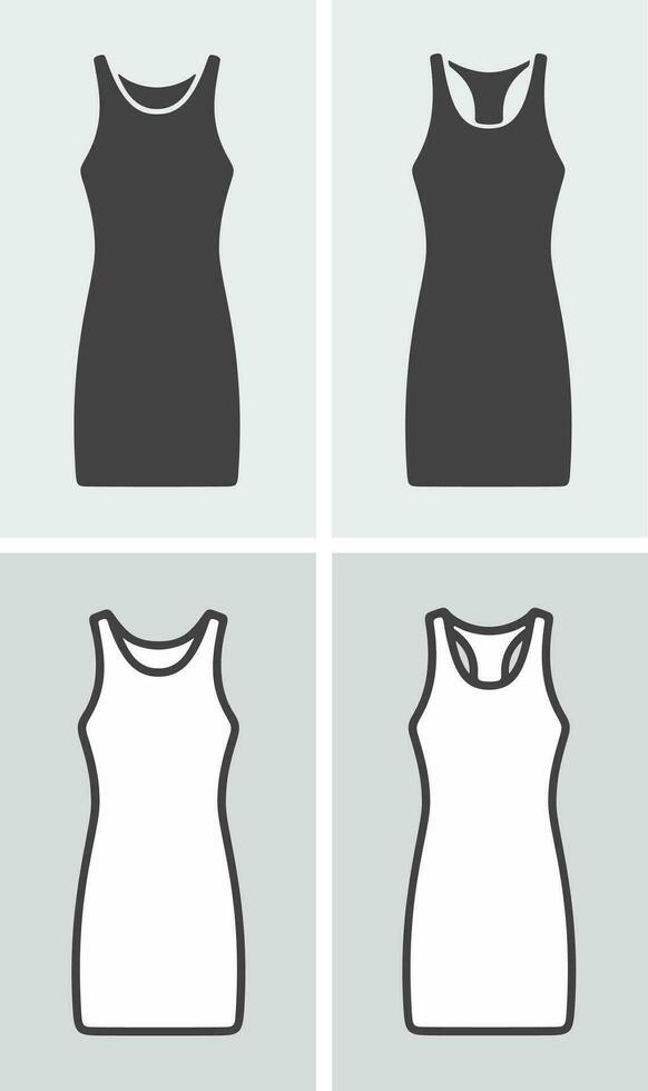 Damen Sport Kleid Symbol auf ein Hintergrund. Vektor Illustration.