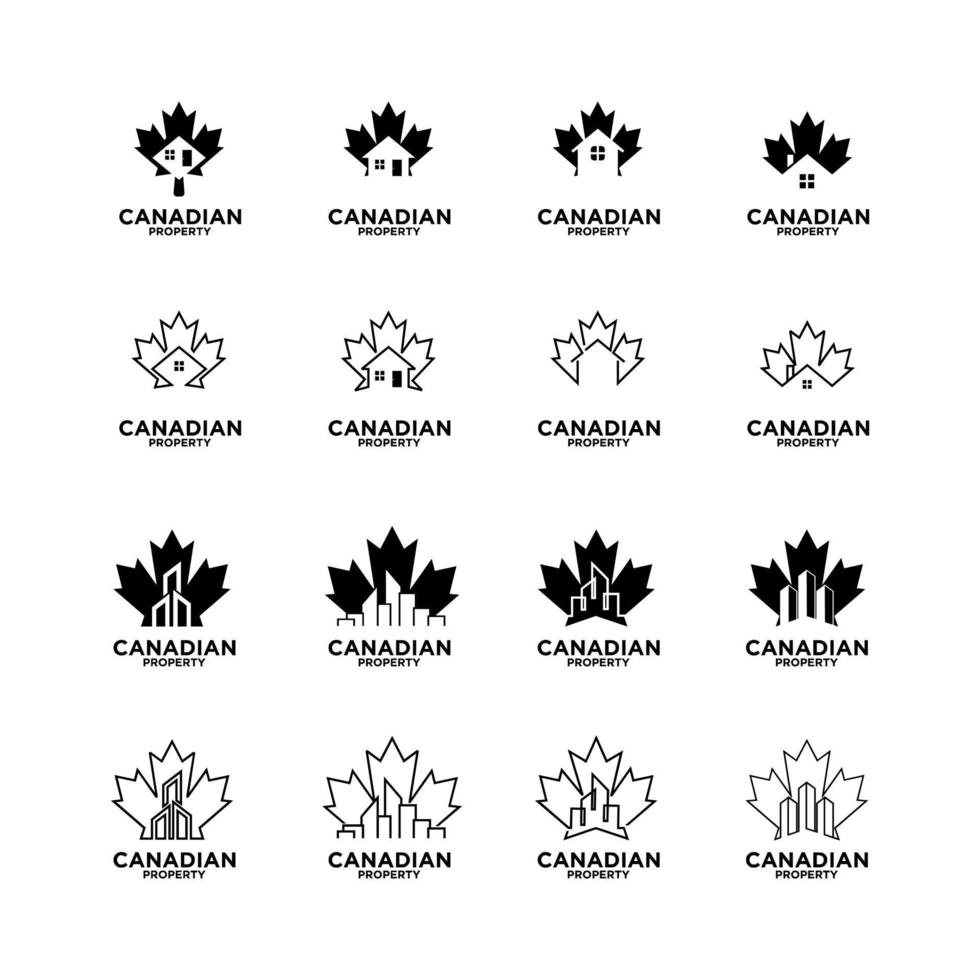 Set Sammlung kanadisches Immobilien-Logo-Icon-Design vektor