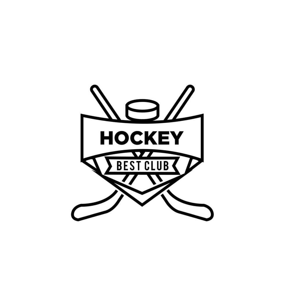 Premium-Hockey-Club-Team-Vektor-Schwarz-Logo-Design-Vorlage vektor