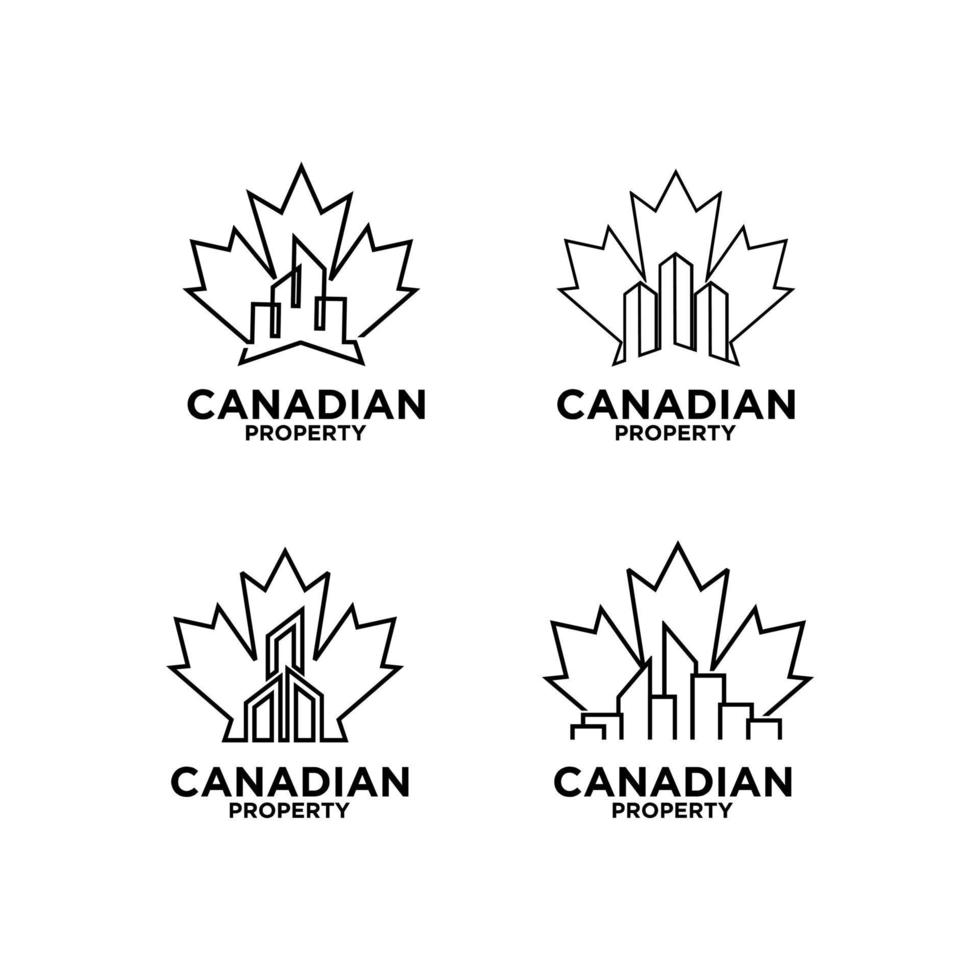Set Sammlung kanadische Immobilien Immobilien Linie Logo Icon Design vektor