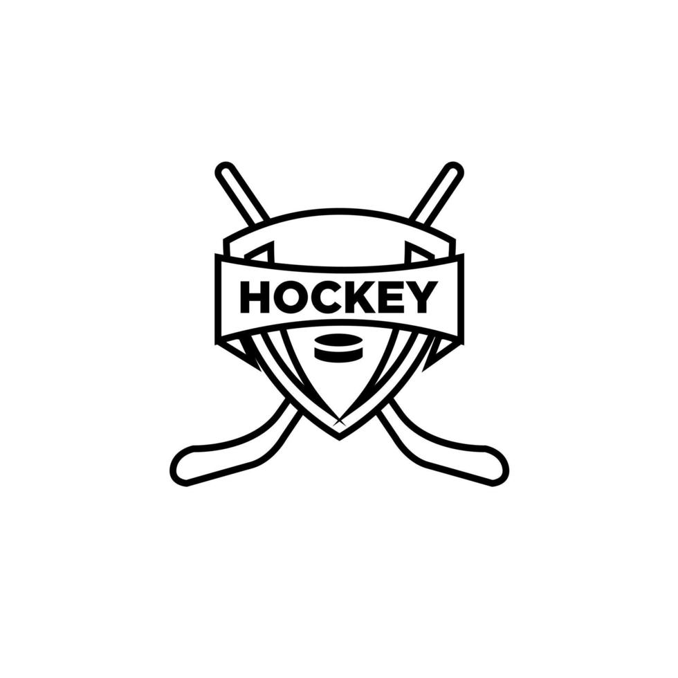 premium hockeyklubblag vektor svart logotyp formgivningsmall