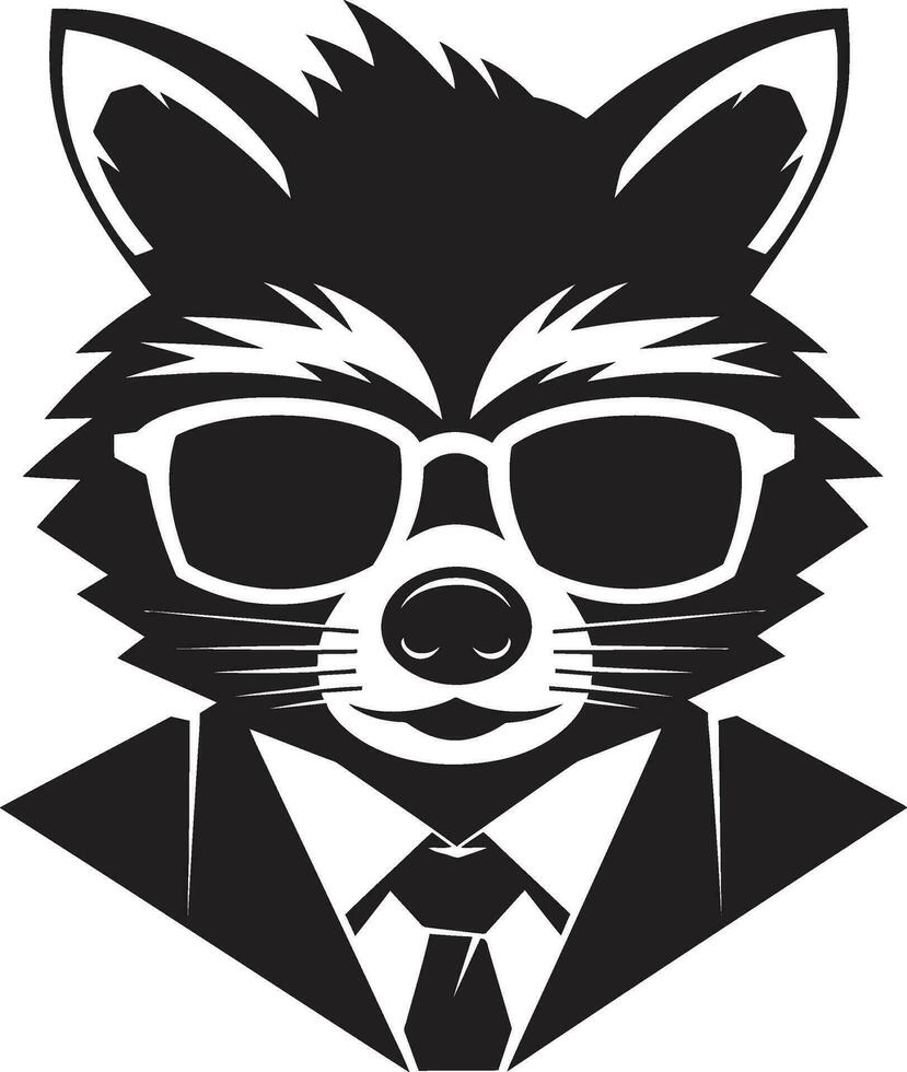 elegant schwarz maskiert Bandit Kennzeichen zeitgenössisch Waschbär Logo Symbol vektor