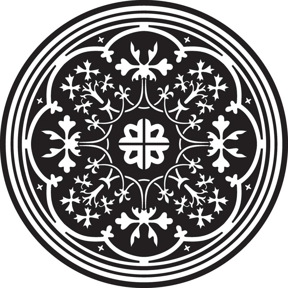 Vektor einfarbig runden Ornament von uralt Griechenland und römisch Reich. klassisch Kreis mit ein Muster von europäisch Völker. Mäander Rahmen