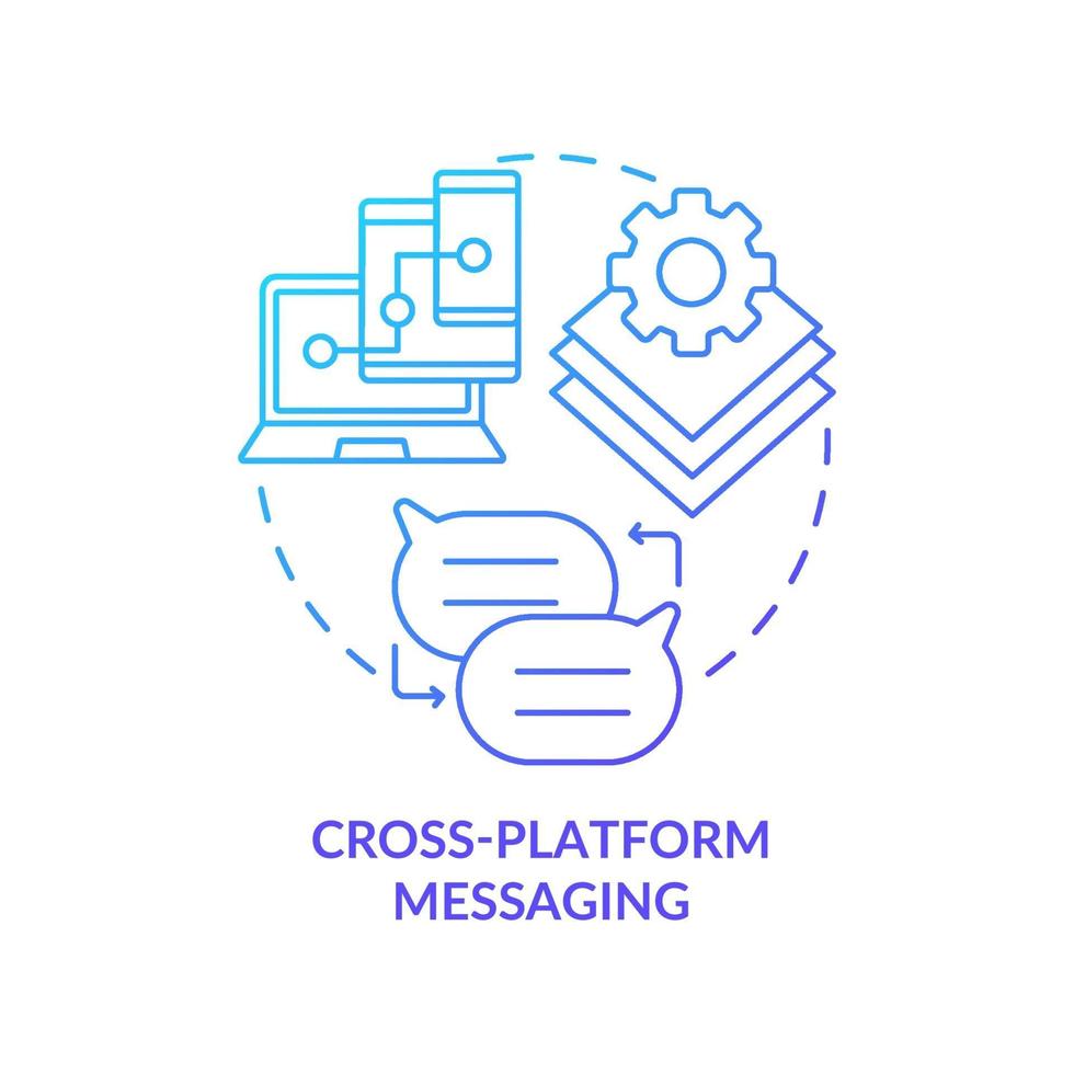 cross platform messaging blue gradient concept icon vektor