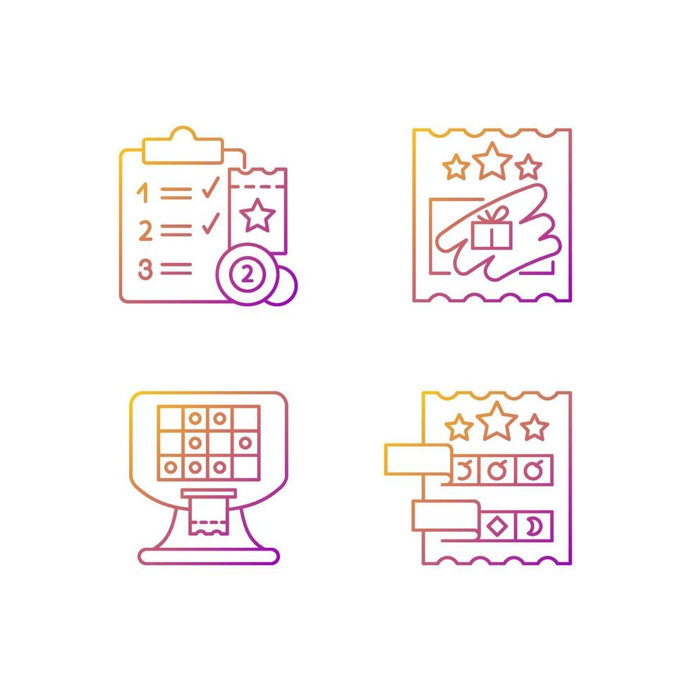lotteri ledningsgradient linjär vektor ikoner set