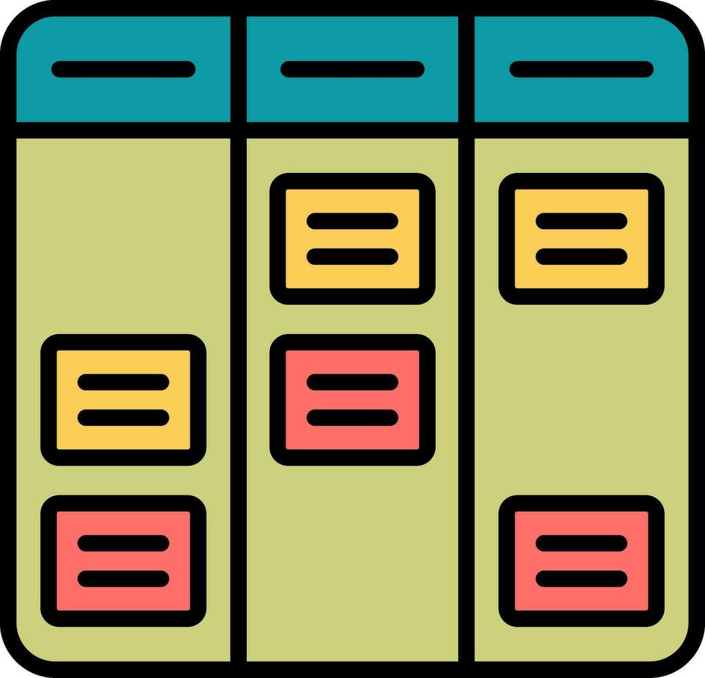 Kanban-Vektorsymbol vektor