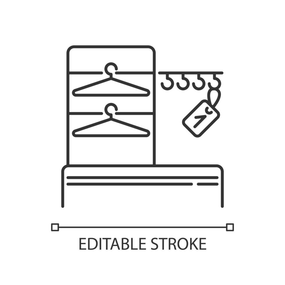 Kleiderschrank Pixel perfektes lineares Symbol vektor