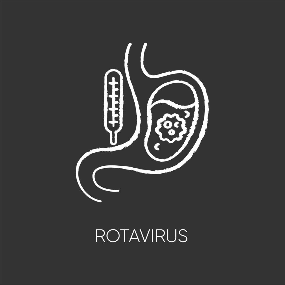 Rotavirus kreideweißes Symbol auf schwarzem Hintergrund vektor