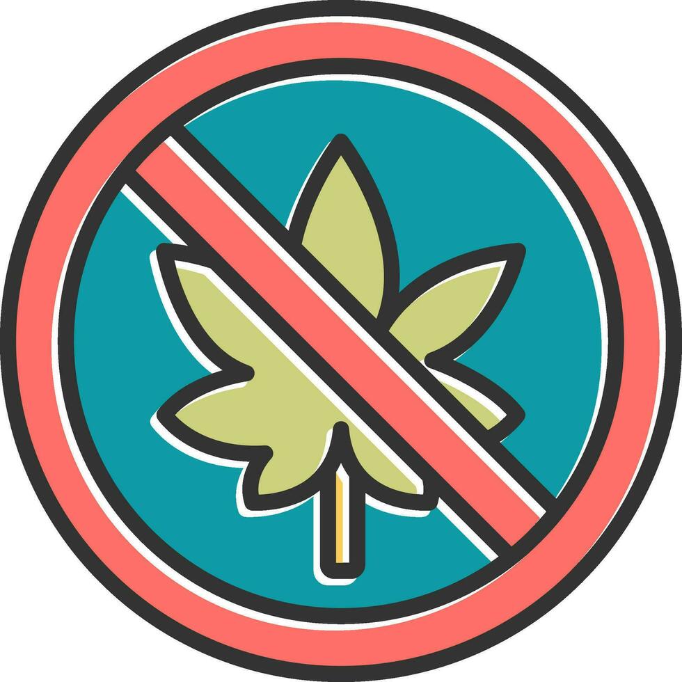 Nein Cannabis Vektor Symbol