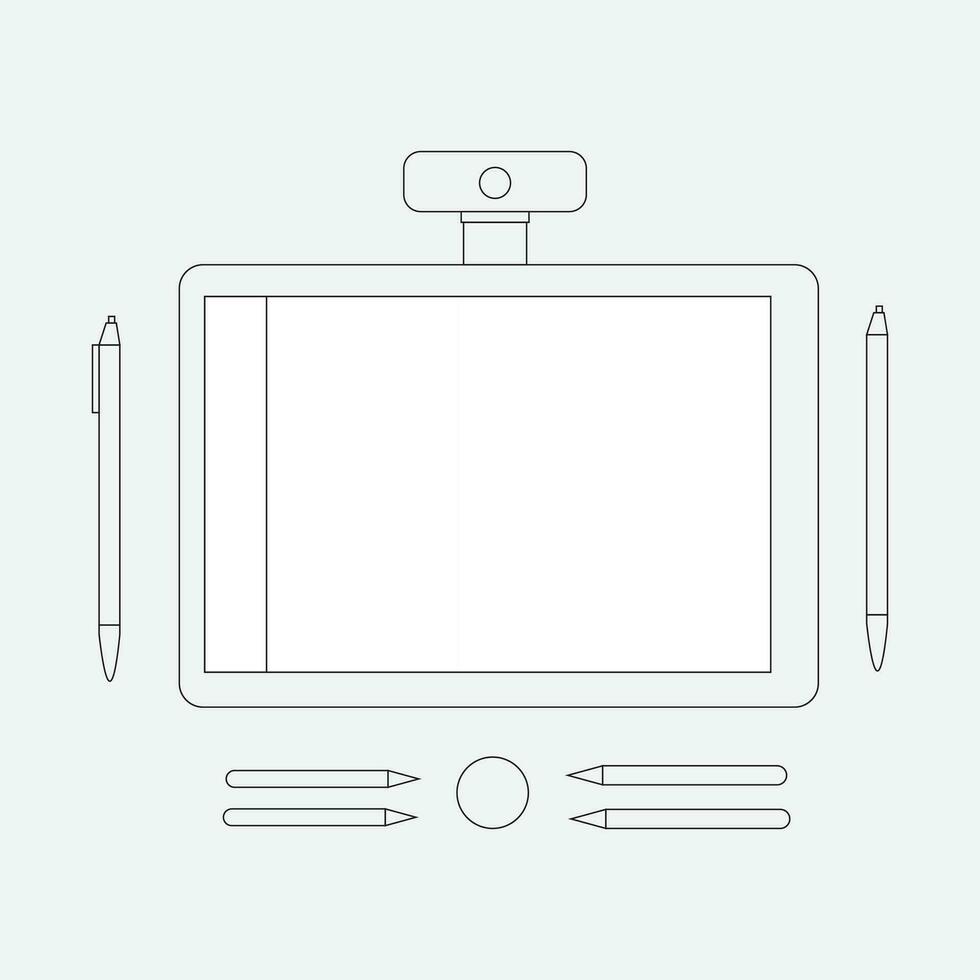 teckning med en grafik läsplatta vektor illustration av digital grafisk teckning