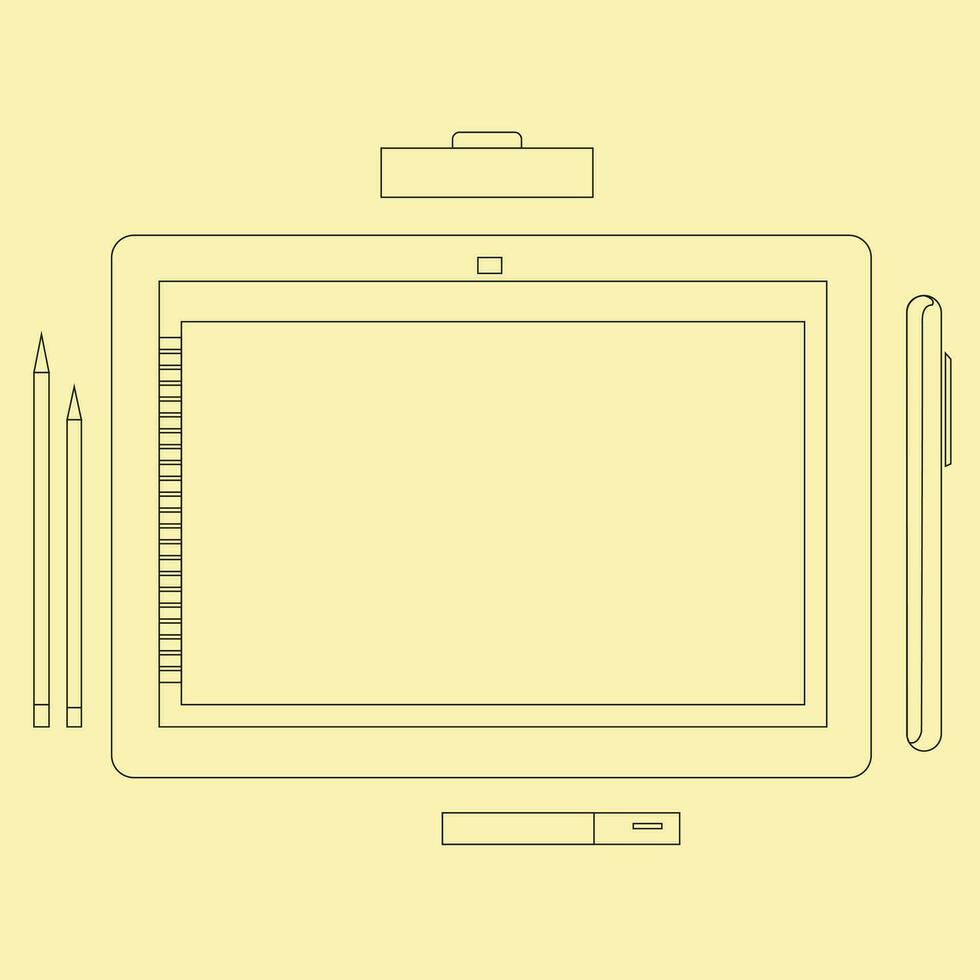 teckning med en grafik läsplatta vektor illustration av digital grafisk teckning