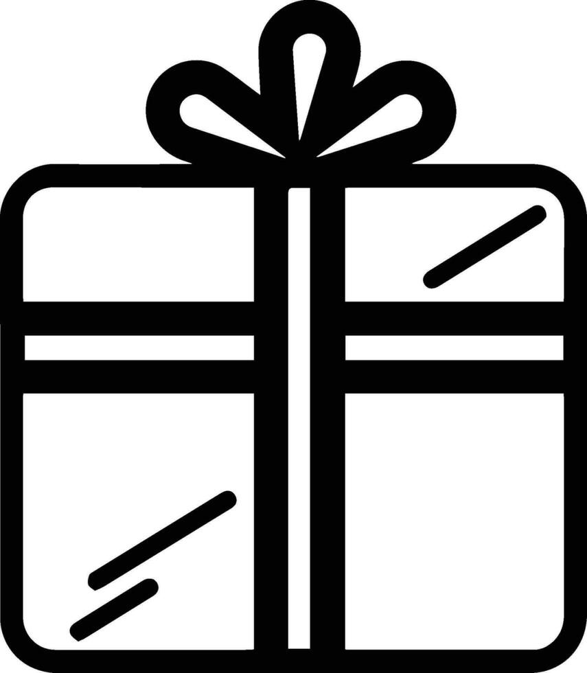 Geschenk Box und Geburtstag Logo im eben Linie Kunst Stil vektor