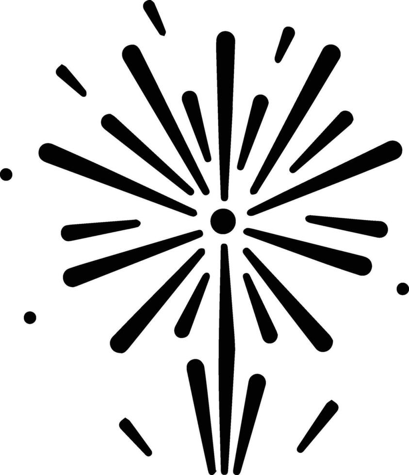fyrverkeri eller kracker logotyp i platt linje konst stil vektor