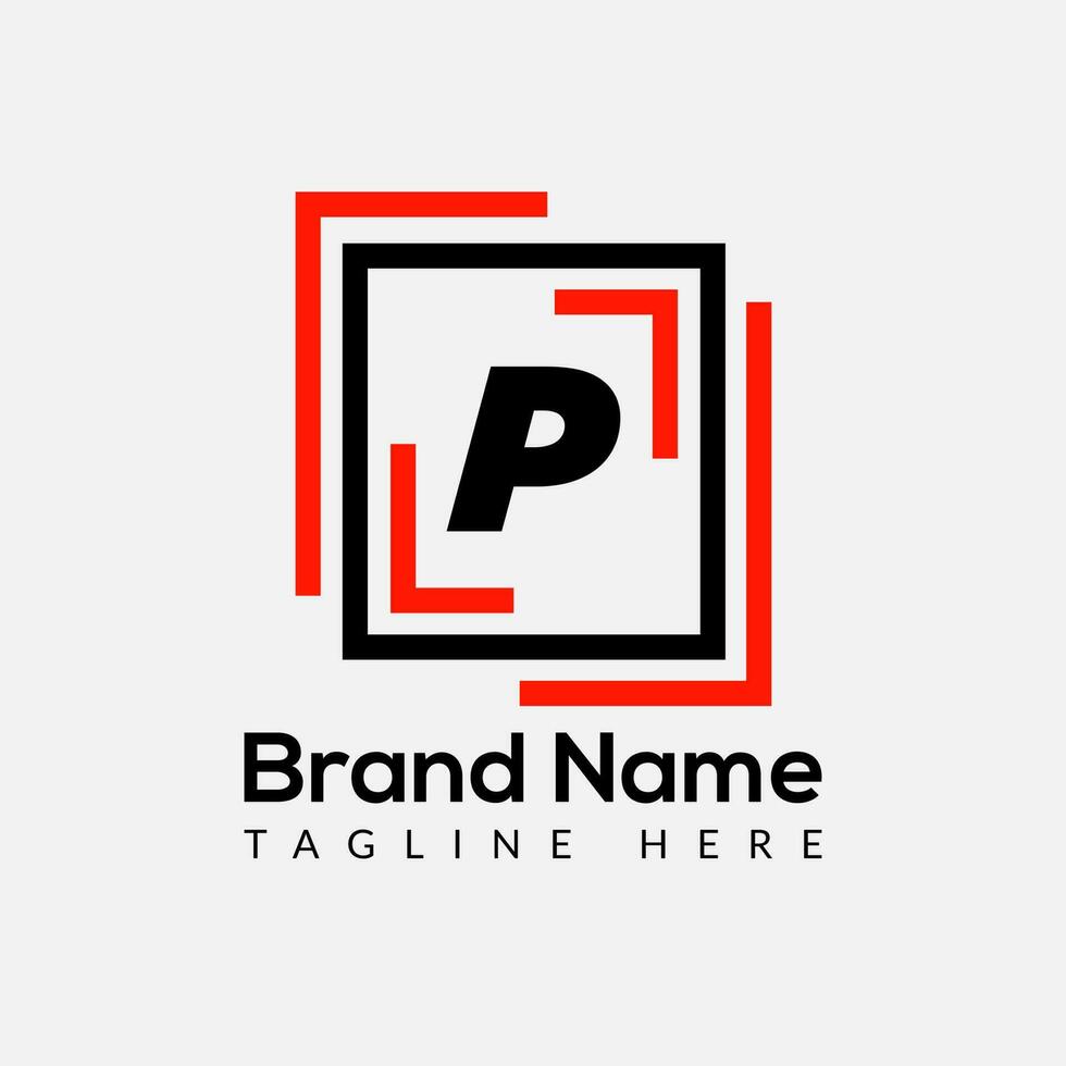 abstrakter p-buchstabe modernes anfangsbuchstaben-logo-design vektor
