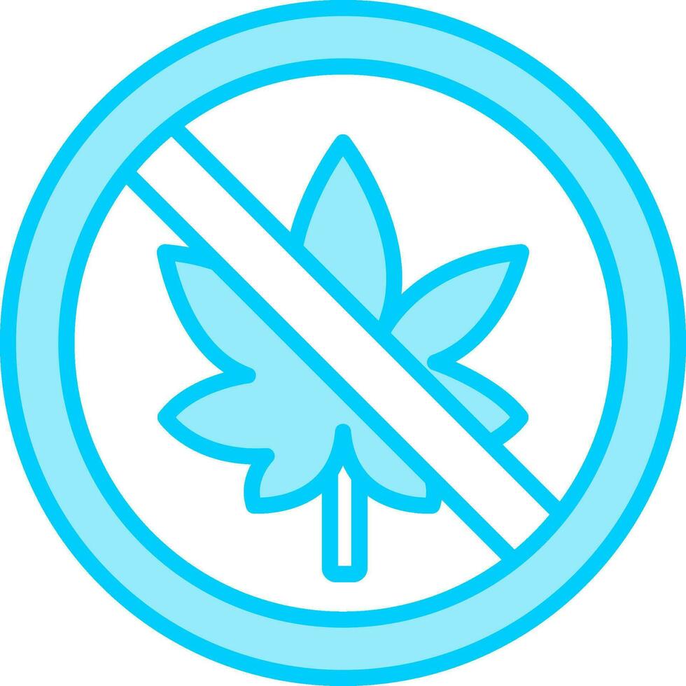 Nej cannabis vektor ikon