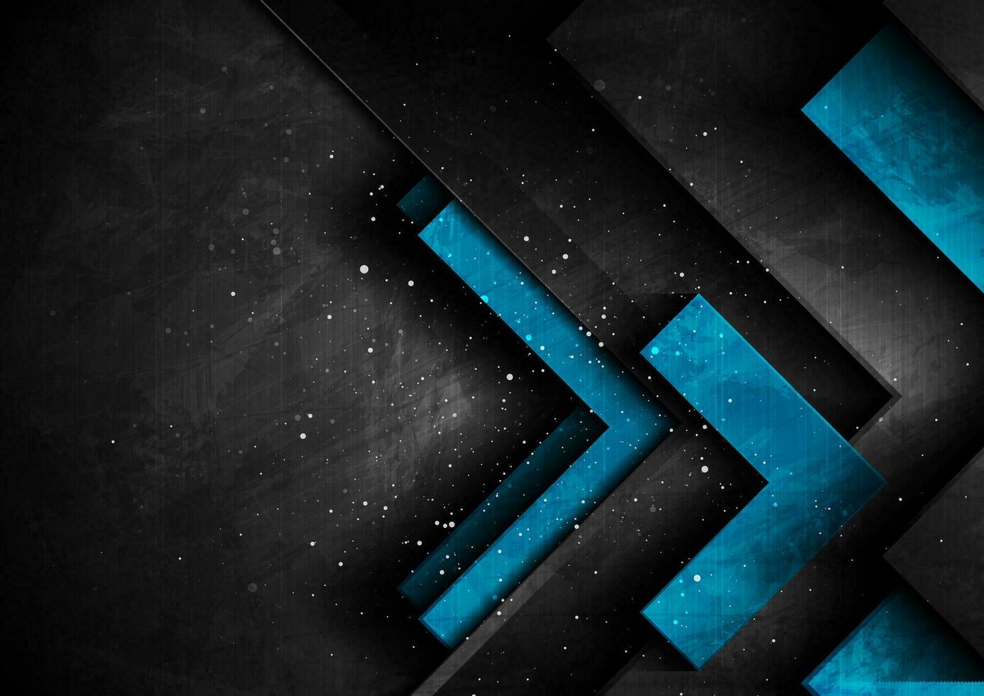 Blau schwarz Technik Pfeile abstrakt geometrisch Grunge Hintergrund vektor